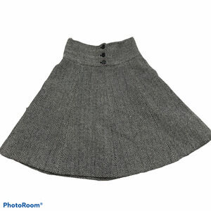 The Cover Women's Skirt Wool Blend Herringbone Black White High Waist Size 5